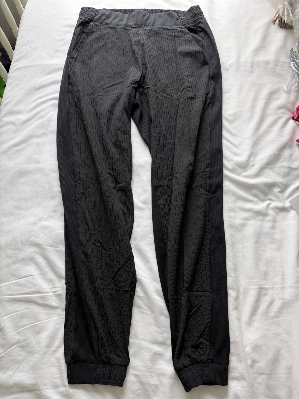 Athleta Brooklyn Textured Black Joggers